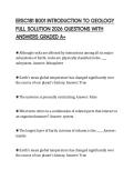 ERSC181 B001 INTRODUCTION TO GEOLOGY FULL SOLUTION 2026 QUESTIONS WITH ANSWERS GRADED A&plus;