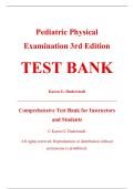 Complete Test Bank - Pediatric Physical Examination&colon; An Illustrated Handbook&comma; 3rd Edition &ndash; Karen G&period; Duderstadt &ndash; ISBN 9780323476508 &lpar;All Chapters Covered 1&ndash;20&rpar;