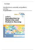 Test Bank for Leifer&rsquo;s Introduction to Maternity and Pediatric Nursing &ndash; 10th Edition &lpar;Gloria Leifer&rpar; &vert; NCLEX & Nursing Exam Prep 2025&sol;2026