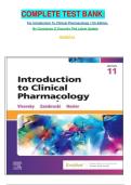 COMPLETE TEST BANK&colon; For Introduction To Clinical Pharmacology 11th Edition By Constance G Visovsky Phd Latest Update Graded A&plus;