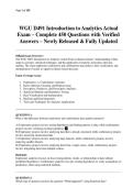 WGU D491 Introduction to Analytics Actual Exam &ndash; Complete 450 Questions with Verified Answers &ndash; Newly Released & Fully Updated&period;pdf