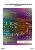 Test bank with complete answer guide &ndash; Clinical nursing skills and techniques &lpar;11th edition&rpar; Full test bank &vert; All chapters covered &vert; Rated A&plus; &vert; Latest edition