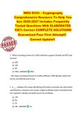 WGU D334 &ndash; Cryptography  Comprehensive Resource To Help You  Ace 2026-2027 Includes Frequently  Tested Questions With ELABORATED  100&percnt; Correct COMPLETE SOLUTIONS  Guaranteed Pass First Attempt&excl;&excl;  Current Update&excl;&excl;