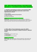 LDR - 302S ORGANIZATIONAL CULTURE EXAM GRADED A&plus;- ACCURATE EXPLAINED ANSWERS