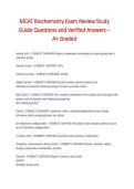 MCAT Biochemistry Exam Review Study Guide 2026&sol;2027 &ndash; Questions with Verified Answers &vert; A&plus; Graded