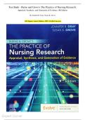 Test Bank - Burns and Grove's The Practice of Nursing Research&colon; Appraisal&comma; Synthesis&comma; and Generation of Evidence&comma; 9th Edition&period; By Jennifer R&period; Gray&comma; Susan K&period; Grove&period; &lpar;All Chapter&comma; Latest Edition&comma; 100&percnt; Verified Answers&rpar;