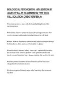 BIOLOGICAL PSYCHOLOGY 14TH EDITION BY JAMES W KALAT EXAMINATION TEST 2026 FULL SOLUTION GUIDE VERIFIED A&plus;