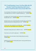 NYC Food Protection Course Test Prep 2026 with 150  Recently Tested Exam Questions and Correct  Answers&sol; Food Protection Course Exam 2026 &lpar;New&rpar;