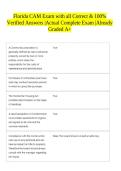 Florida CAM Exam with all Correct & 100&percnt; Verified Answers &vert;Actual Complete Exam &vert;Already Graded A&plus;