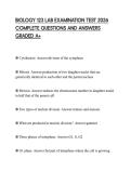 BIOLOGY 123 LAB EXAMINATION TEST 2026 COMPLETE QUESTIONS AND ANSWERS GRADED A&plus;