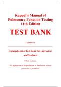 Complete Test Bank - Ruppel's Manual of Pulmonary Function Testing&comma; 11th Edition &ndash; Carl Mottram &ndash; ISBN 9780323356251 &lpar;All Chapters Covered 1&ndash;13&rpar;
