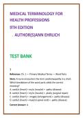Medical Terminology Test Bank 2026 &vert; Ann Ehrlich 9th Ed &vert; 50 MCQs&sol;Chapter