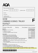 AQA GCSE GCSE COMBINED SCIENCE&colon; TRILOGY Foundation Tier Physics Paper 1F QP MAY 2025