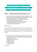 WGU D265 CRITICAL THINKING&colon; REASONING AND EVIDENCE &vert; OBJECTIVE ASSESSMENT 2026&sol;2027 Applied Analysis &vert; Questions and Verified Correct Answers