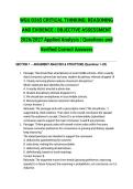 WGU D265 CRITICAL THINKING&colon; REASONING AND EVIDENCE &vert; OBJECTIVE ASSESSMENT 2026&sol;2027 Applied Analysis &vert; Questions and Verified Correct Answers