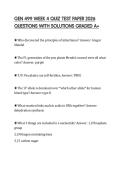 GEN 499 WEEK 4 QUIZ TEST PAPER 2026 QUESTIONS WITH SOLUTIONS GRADED A&plus;