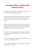 Sociology 210 Exam 1 Questions With Complete Answers 