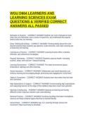 WGU D664 LEARNERS AND LEARNING SCIENCES EXAM QUESTIONS & VERIFIED CORRECT ANSWERS ALL PASSED
