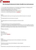 The Nursing Profession in Today&rsquo;s Health‑Care Environment &ndash; Verified Questions & Answers &lpar;Comprehensive Study Resource&rpar;