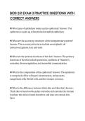 BIOS 251 EXAM 3 PRACTICE QUESTIONS WITH CORRECT ANSWERS
