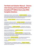 Test Bank for Interviewing and Counselling Skills for Canadians 9th Edition &vert; Complete Solutions & Exam Prep