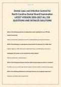 Dental Laws and Infection Control for North Carolina Dental Board Examination LATEST VERSION 2026-2027 ALL 250 QUESTIONS AND DETAILED SOLUTIONS