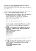 WGU D265 CRITICAL THINKING&colon; REASONING AND EVIDENCE &vert; OBJECTIVE ASSESSMENT 2026&sol;2027 Applied Analysis &vert; Questions and Verified Correct Answers
