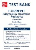 Test Bank for CURRENT Diagnosis & Treatment Pediatrics &ndash; 27th Edition &lpar;Maya Bunik & William W&period; Hay&rpar; &vert; Pediatric Nursing & Exam Prep 2025&sol;2026