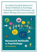 Accredited test bank research methods in psychology evaluating a world of information 4th edition morling