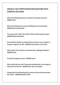 SURGICAL TECH CERTIFICATION EXAM QUESTIONS WITH  COMPLETE SOLUTIONS