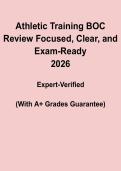 Athletic Training BOC Exam Review Questions 2026 PDF &vert; Focused & Clear