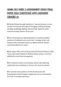 HUMN 303 WEEK 2 ASSIGNMENT ESSAY FINAL PAPER 2026 QUESTIONS WITH ANSWERS GRADED A&plus;