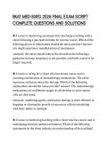 BKAT MED-SURG 2026 FINAL EXAM SCRIPT COMPLETE QUESTIONS AND SOLUTIONS