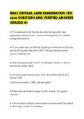 BKAT CRITICAL CARE EXAMINATION TEST 2026 QUESTIONS AND VERIFIED ANSWERS GRADED A&plus;