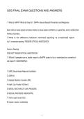 ODS FINAL EXAM QUESTIONS AND ANSWERS