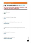 TEXAS COSMETOLOGY WRITTEN EXAM 2026&sol;2027 QUESTIONS AND CORRECT ANSWERS NEWEST UPDATE COMPLETE 100&percnt; GUARANTEED PASS
