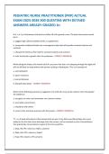 Pediatric Nurse Practitioner Exam Questions & Answers 2025-2026 &vert; 300&plus; Graded A&plus;