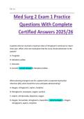 Med-Surg 2 Exam 1 Practice Questions & Verified Answers 2025&sol;26 &ndash; Cardiac Nursing