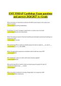 EMT FISDAP Cardiology Exam &ndash; Verified Questions and Correct Answers &vert; 2026&sol;2027 A&plus; Grade Edition