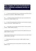MDA Chapter 50 Fixed Prosthodontics WITH VERIFIED ANSWERS RATED A&plus; 2025-2026