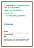 Leadership Roles & Management Functions in Nursing Test Bank 2026 &vert; Huston 11th Ed &vert; Nursing Leadership MCQs