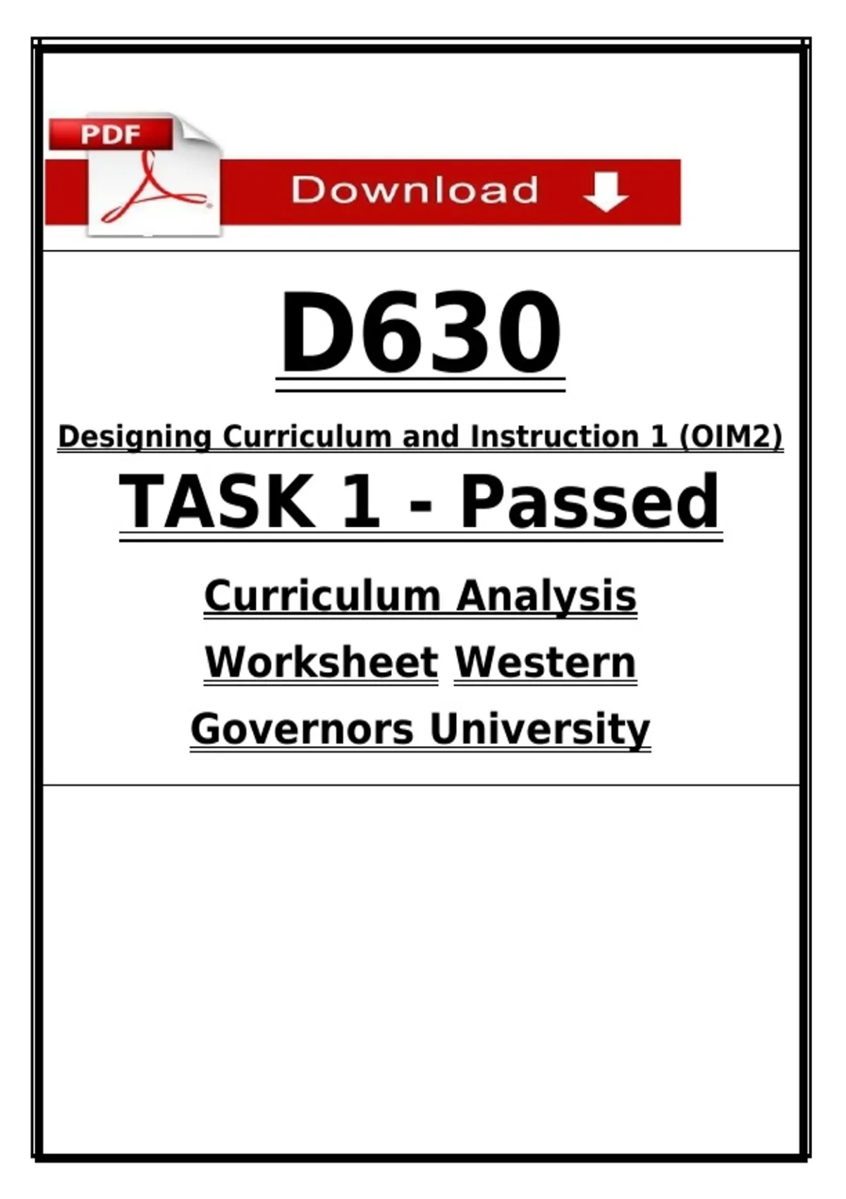 Wgu Education Task Example.pdf D630 Task 1 Passed (2026) | WGU Designing Curriculum & Instruction OIM2 ...
