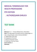 Medical Terminology Test Bank 2026 &vert; Ann Ehrlich 9th Ed &vert; Nursing & Allied Health MCQs Study Guide
