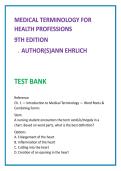 Medical Terminology Test Bank 2026 &vert; Ann Ehrlich 9th Edition &vert; Nursing & Allied Health MCQs Study Guide