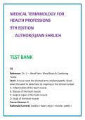 Medical Terminology Test Bank 2026 &vert; Ann Ehrlich 9th Ed &vert; Nursing & Allied Health MCQs Study Guide