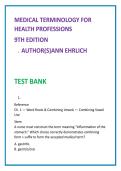 Medical Terminology Test Bank 2026 &vert; Ann Ehrlich 9th Ed &vert; 50 MCQs&sol;Chapter Nursing & Allied Health Study Guide