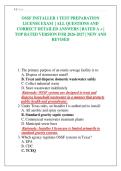 OSSF INSTALLER 1 TEST PREPARATION LICENSE EXAM &vert; ALL QUESTIONS AND CORRECT DETAILED ANSWERS &vert; RATED A &plus; &vert; TOP RATED VERSION FOR 2026-2027 &vert; NEW AND REVISED