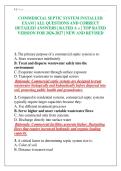 COMMERCIAL SEPTIC SYSTEM INSTALLER EXAM &vert; ALL QUESTIONS AND CORRECT DETAILED ANSWERS &vert; RATED A &plus; &vert; TOP RATED VERSION FOR 2026-2027 &vert; NEW AND REVISED