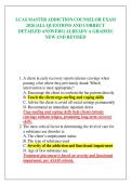 LCAS MASTER ADDICTION COUNSELOR EXAM 2026 &vert;ALL QUESTIONS AND CORRECT DETAILED ANSWERS &vert; ALREADY A GRADED &vert; NEW AND REVISED