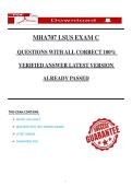 STUDY BUNDLE FOR &vert;&vert;  MHA707 LSUS EXAM A&comma;B&comma; C& D &vert;&vert; QUESTIONS WITH ALL CORRECT  100&percnt; VERIFIED ANSWERS  LATEST VERSION ALREADY PASSED